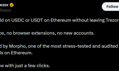 Trezor Launches USDC, USDT Yield in Trezor Suite Through Morpho