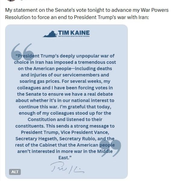 Senate Advances Resolution That Could Curb Trump’s Iran War
