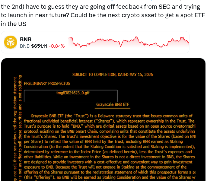 Grayscale, VanEck Amend BNB ETF Applications