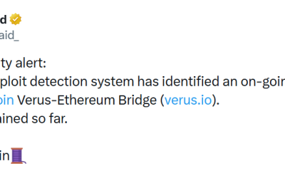 Verus Ethereum Bridge Reportedly Exploited for $11.58 Million