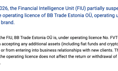 Estonia Suspends Zondacrypto Operator License