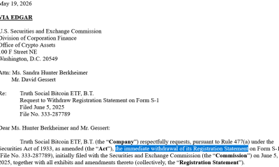 Truth Social’s ETF Issuer Withdraws Crypto ETFs