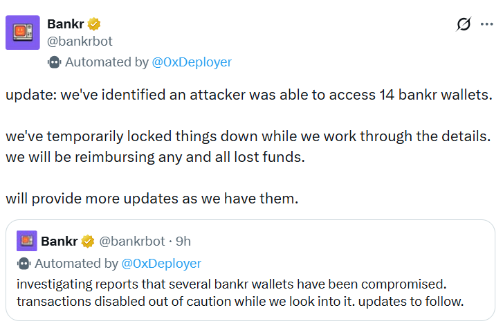Bankr Disables Transactions After Hacker Accessed 14 Crypto Wallets