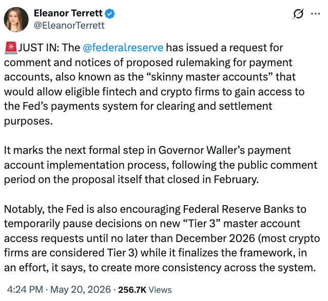 Fed Proposes ‘Skinny’ Accounts, Calls for Tier 3 Pause