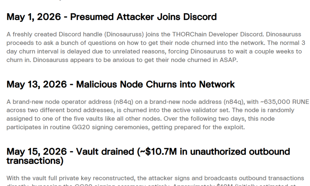 THORChain's $10M Exploit Caused by MPC Vulnerability, Private Key Leak