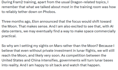 Chun Wang Joins SpaceX Lunar and Mars Missions