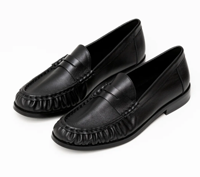 black loafers