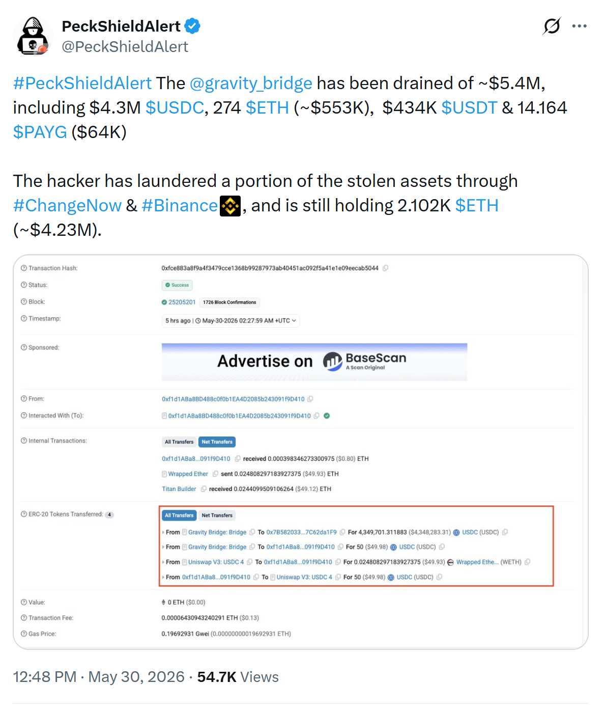 Cosmos-Based Gravity Bridge Halts After Reported $5.4M Exploit