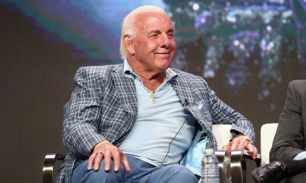 Professional wrestler Ric Flair of 'ESPN's 30 for 30: 'Nature Boy'' speaks onstage during the ESPN portion of the 2017 Summer Television Critics Association Press Tour at The Beverly Hilton Hotel on July 26, 2017 in Beverly Hills, California.
