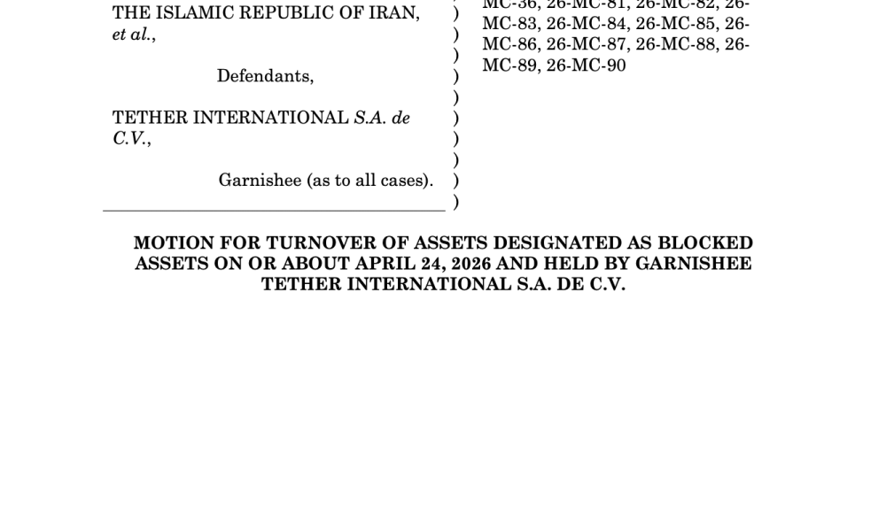 US-Based Law Firm Files New Motion Demanding Redistribution of $344M in USDt