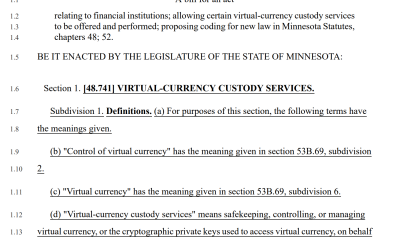 Minnesota Legalizes Crypto Custody Services for Banks, Credit Unions