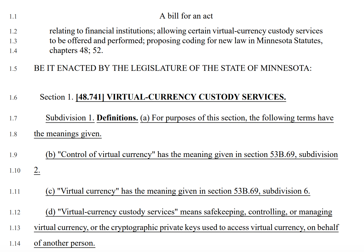 Minnesota Legalizes Crypto Custody Services for Banks, Credit Unions