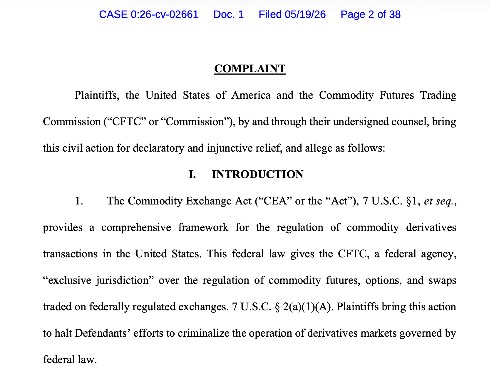 CFTC Sues Minnesota, Governor Walz over Prediction Markets Ban