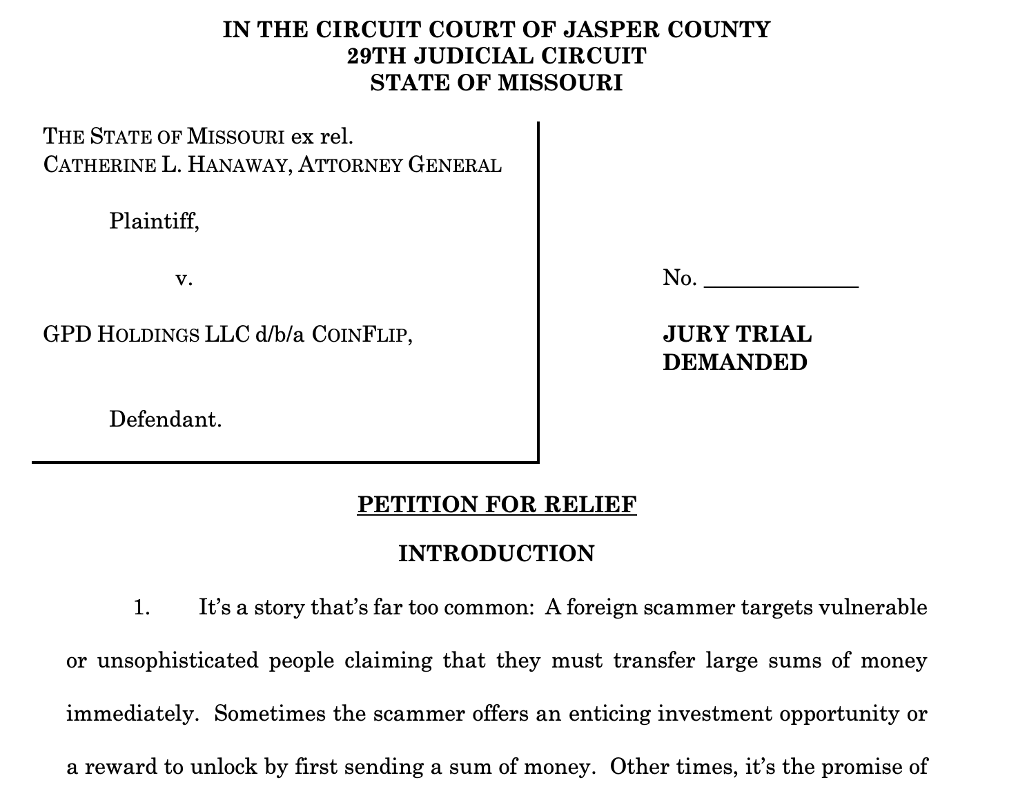Missouri AG Sues Crypto ATM Operator CoinFlip ‘For Enabling Scams’