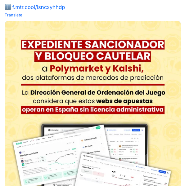 Spanish Authorities Order Polymarket and Kalshi Blocked over Gambling Laws