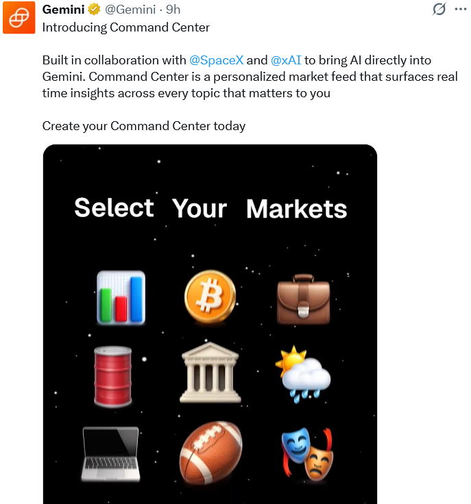 Gemini Taps Grok for Custom AI-Powered Prediction Markets