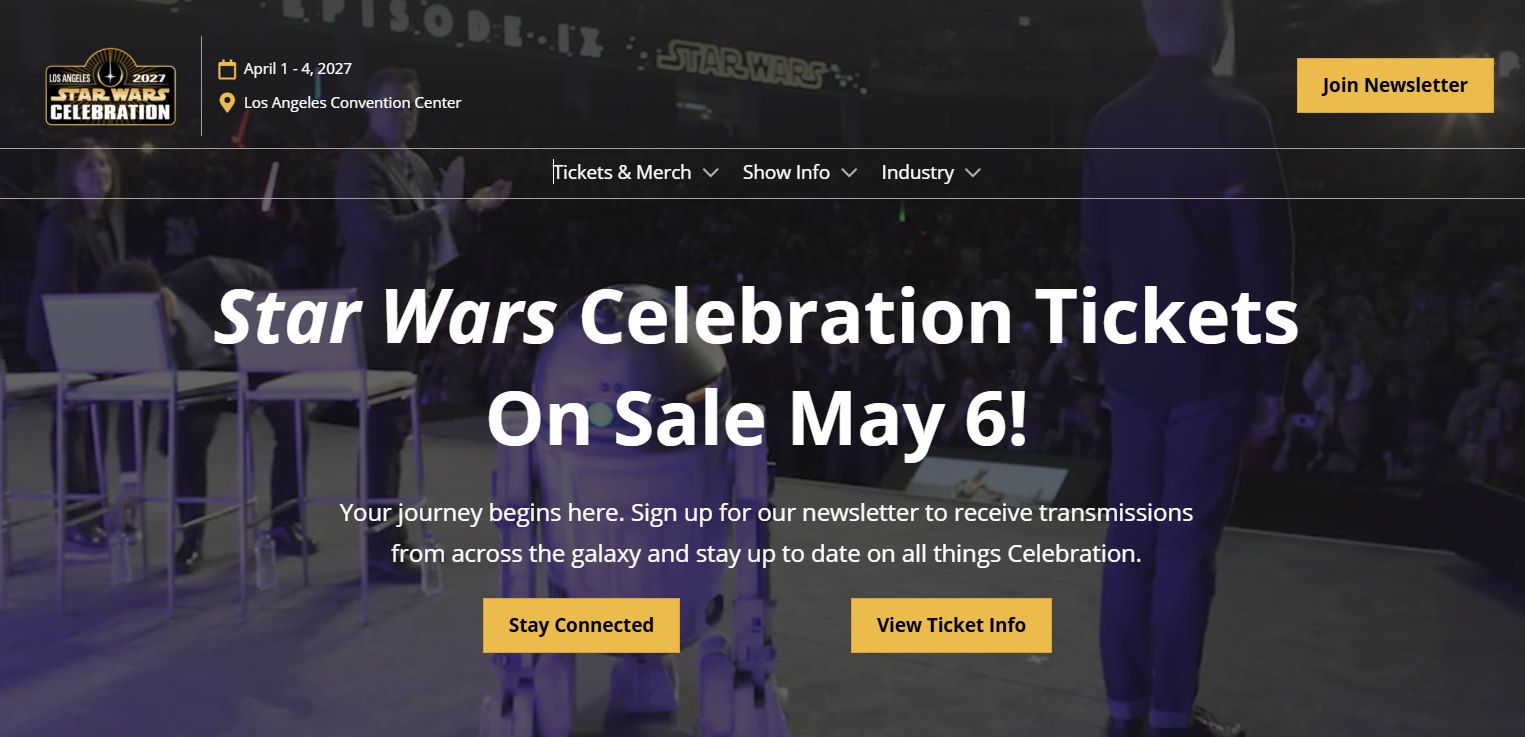 Star Wars Celebration 2027 Tickets On Sale Today for Los