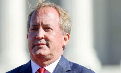 Texas Attorney General Ken Paxton leaves the U.S. Supreme Court following arguments over a challenge to a Texas law that bans abortion after six weeks in Washington, U.S., November 1, 2021.