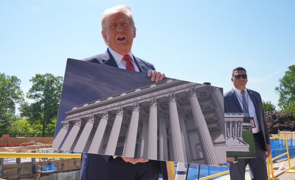 Trump takes reporters to ballroom construction site