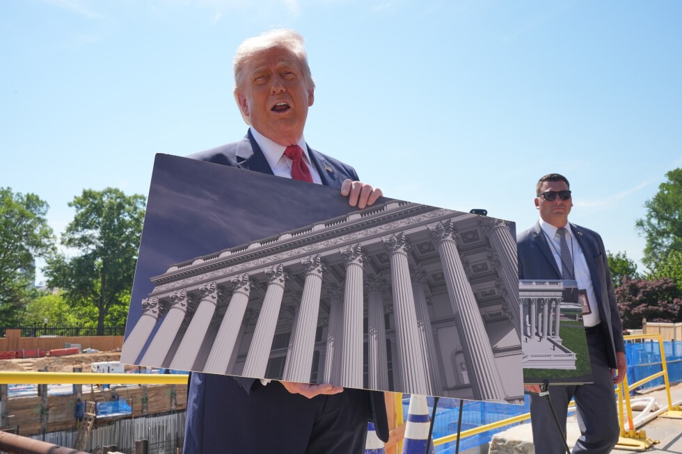 Trump takes reporters to ballroom construction site