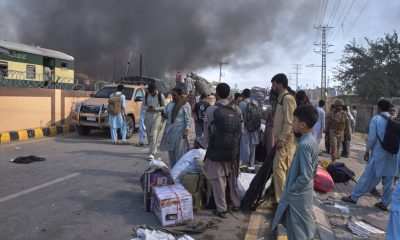 A suicide bombing near a railway track in southwest Pakistan kills at least 23 people