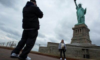 Visitors at the Statue of Liberty