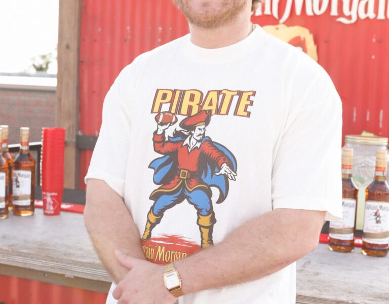 Summer House star West Wilson is teaming up with Captain Morgan to bring The Captain’s Challenge to tailgates across the country and gave fans a first look at the brand’s upcoming collab with Pirate Worldwide.