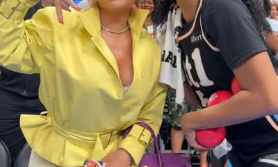 1 Latto Linked Up With Angel Reese Post Game In Atlanta Wearing A Lemon Rowen Rose Set And Hermes Birkin Bag