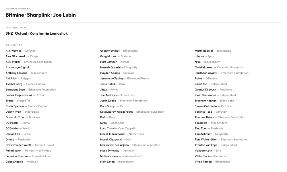 Tom Lee, Joe Lubin Back Ethlabs as Ethereum&rsquo;s Institutional Push Gains Momentum