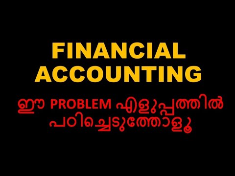 FINANCIAL ACCOUNTING | IMPORTANT PROBLEM | FYUG CALICUT UNIVERSITY BCOM SECOND SEMESTER