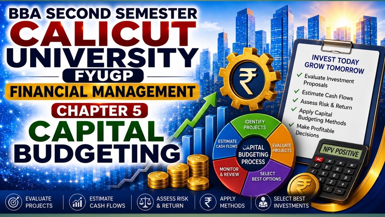 FINANCIAL MANAGEMENT 2nd SEM BBA FYUGP CALICUT UNIVERSITY CAPITAL BUDGETING IMPORTANT QUESTIONS
