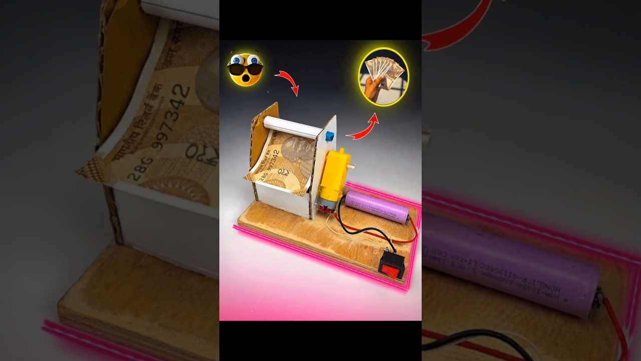 make mini money printer at gear motor #diymoney #cartoonboxse #money #experiment #viral  #project