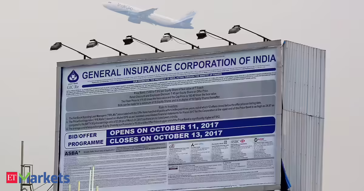 GIC shares decline 6% as Rs 3,088 crore OFS opens at 9% discount