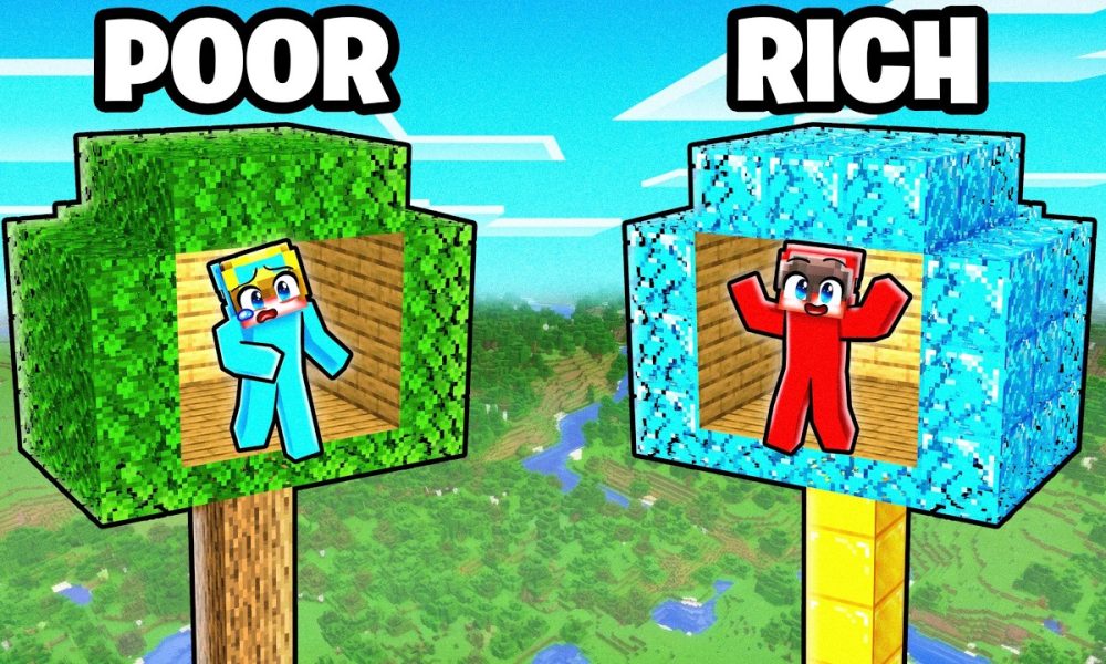 POOR vs RICH: Treehouse Battle in Minecraft