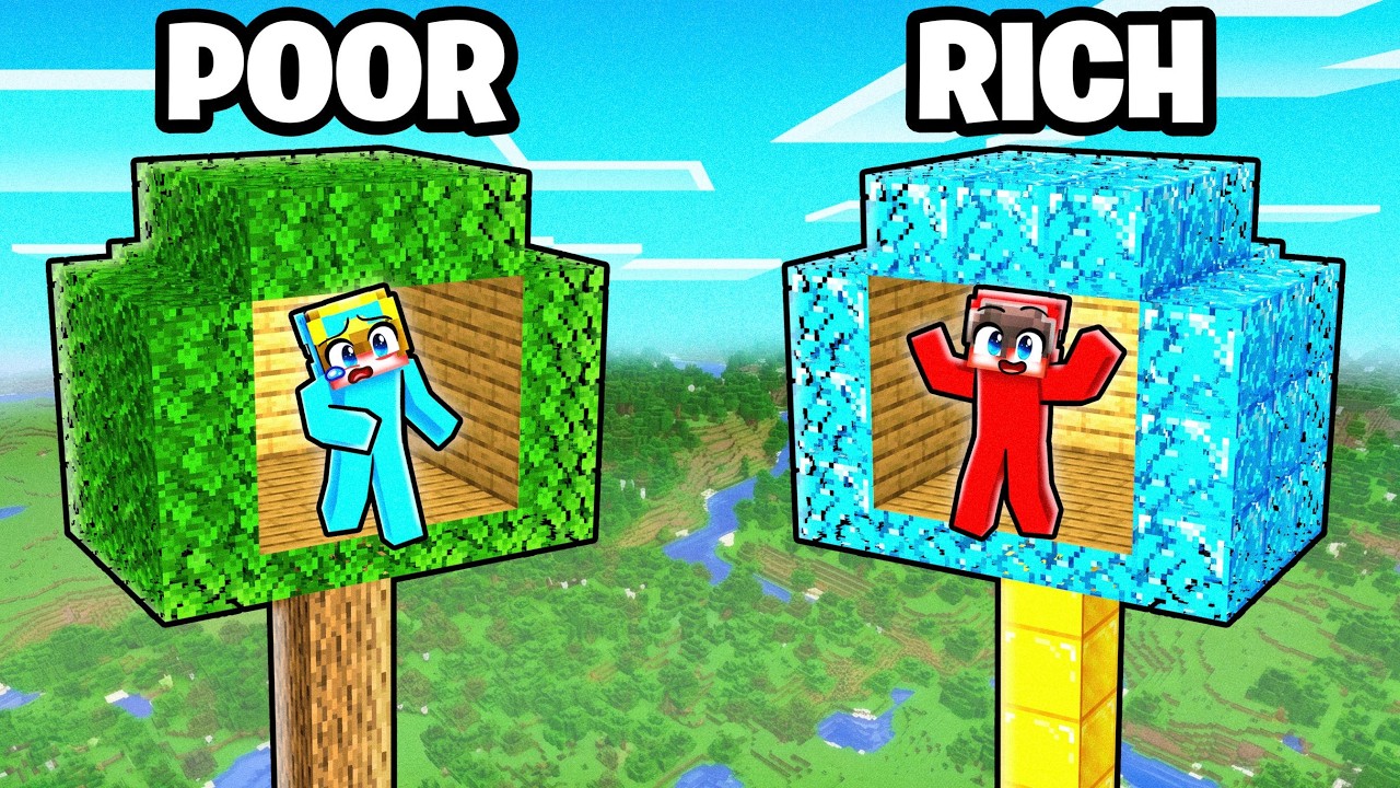POOR vs RICH: Treehouse Battle in Minecraft