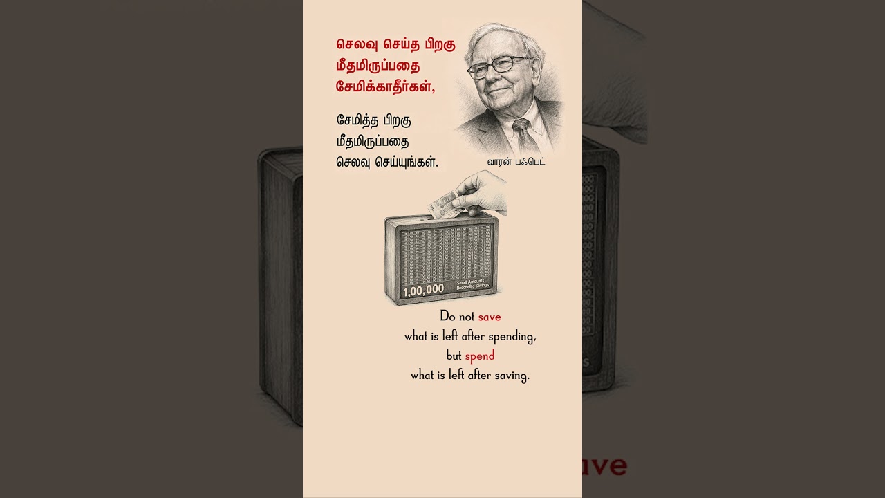 Save First, Spend Later | Warren Buffett Best Financial Advice in Tamil #Shorts | Life Lines Tamil