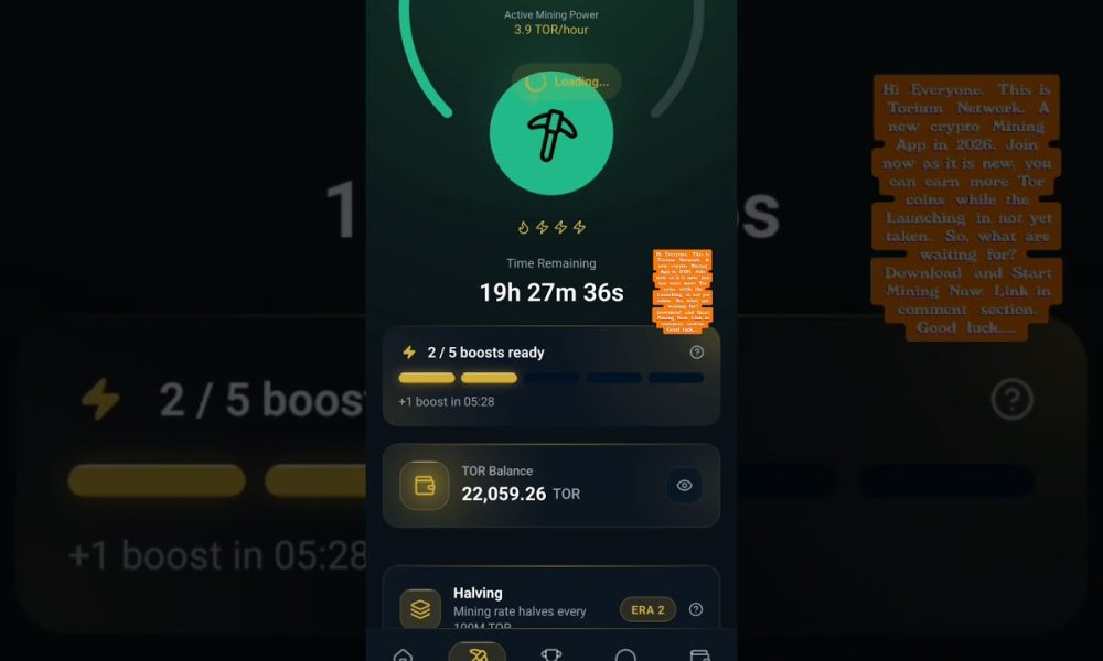 Free Crypto Mining App in 2026. TORIUM NETWORK #torium #toriumnetwork #cryptocurrency