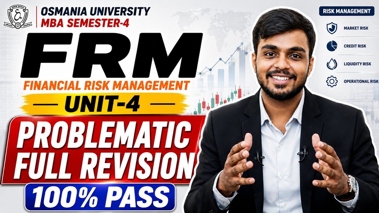FRM Unit-4 Problematic Full Revision | Financial Risk Management | OU MBA Semester-4 | 100% Pass
