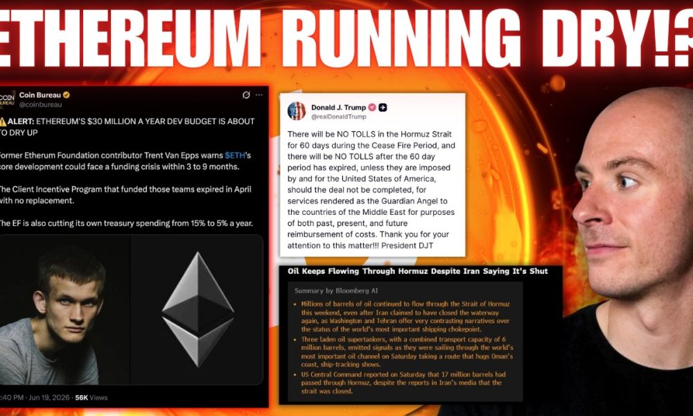 Ethereum Running Out Of Money For Development!? Iran: 'Strait Of Hormuz Is Closed' ... US Responds