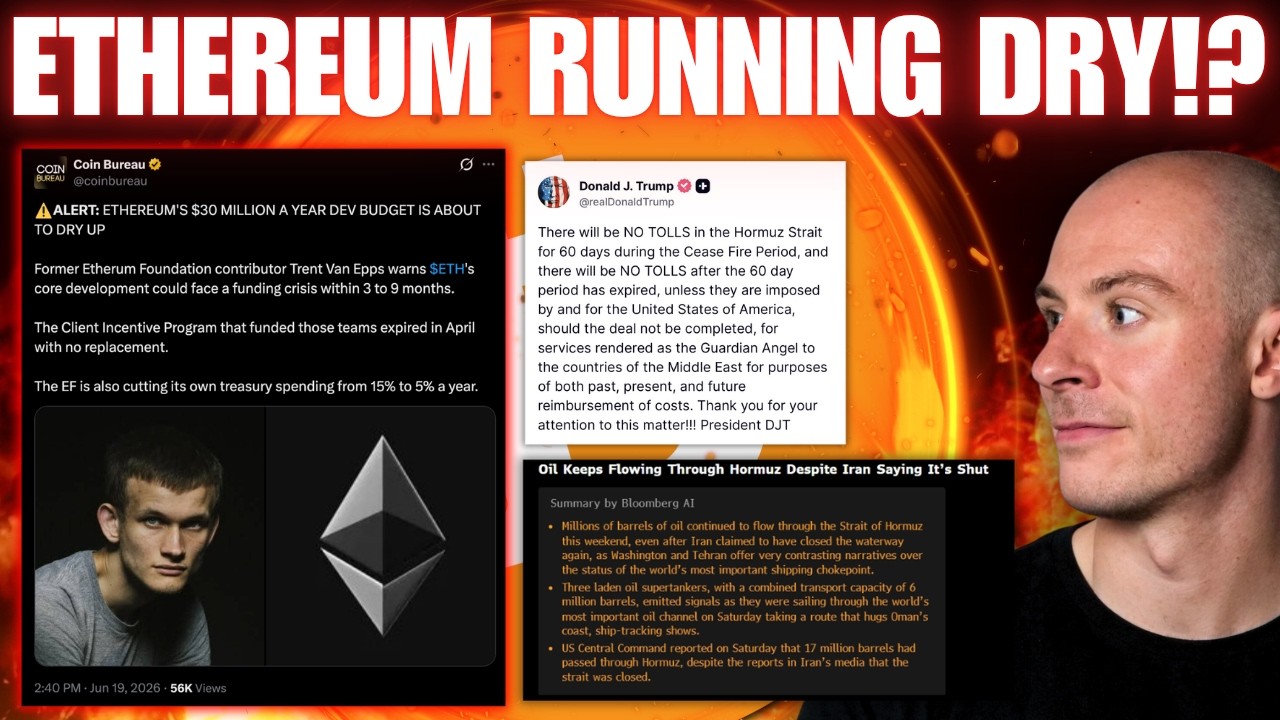 Ethereum Running Out Of Money For Development!? Iran: 'Strait Of Hormuz Is Closed' ... US Responds
