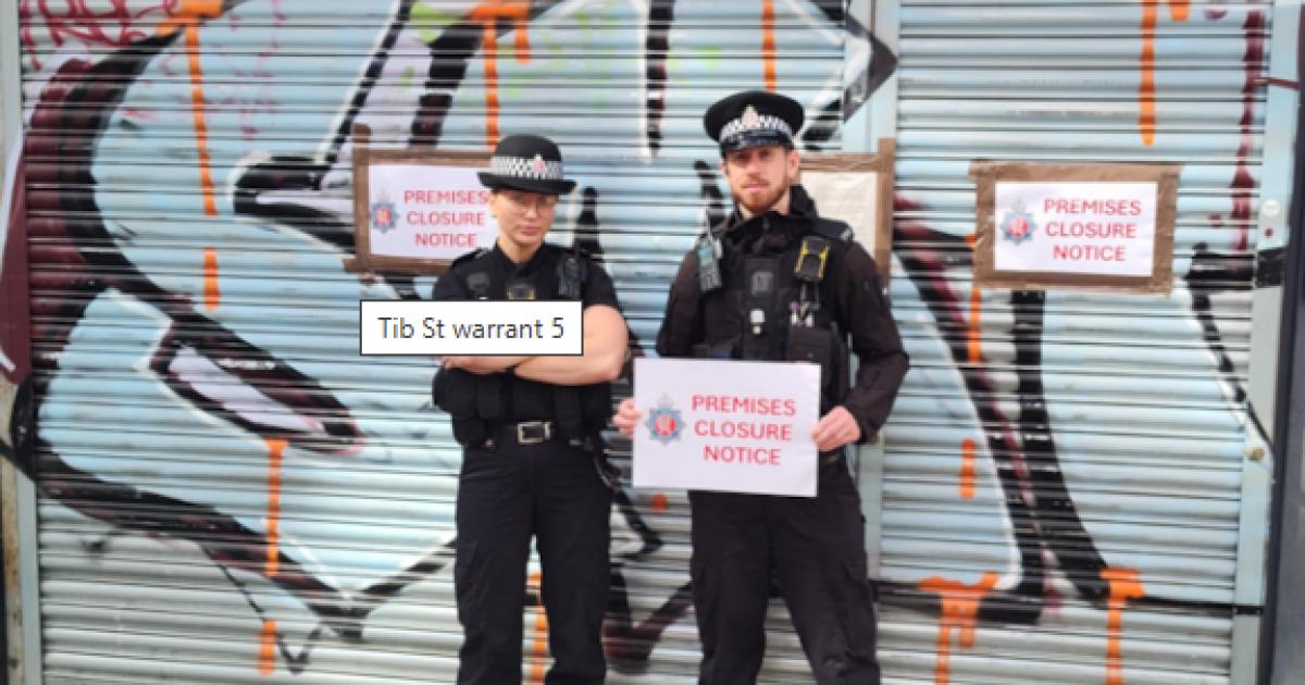 Manchester City Centre business raided and arrest made