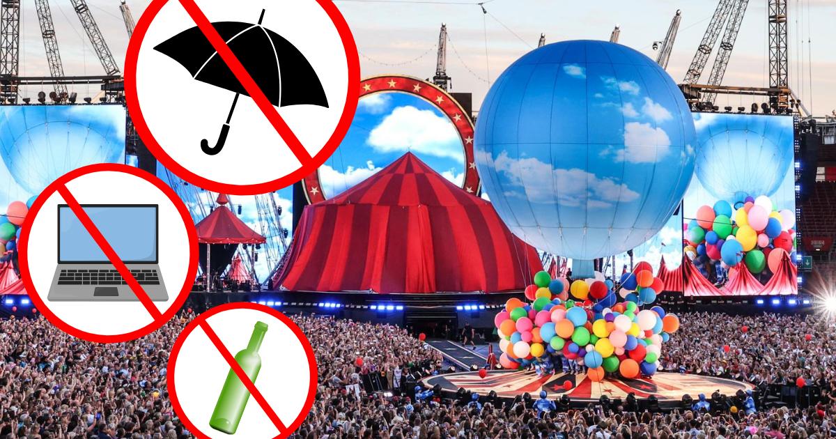 Take That Sunderland - full list of items banned from gig