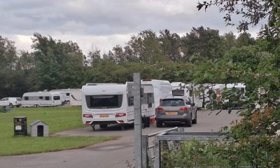 Travellers park up at Howe Bridge Leisure Centre, Atherton