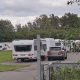 Travellers park up at Howe Bridge Leisure Centre, Atherton