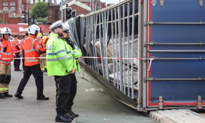 Manchester Road recovery operation after lorry overturns