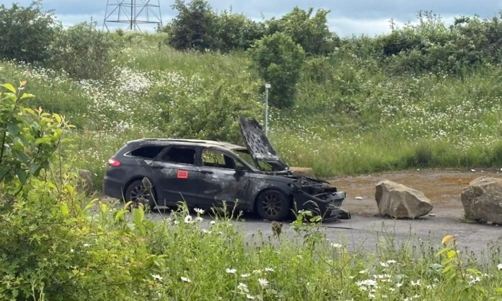 Car burst into flames on side of Tornado Way Darlington