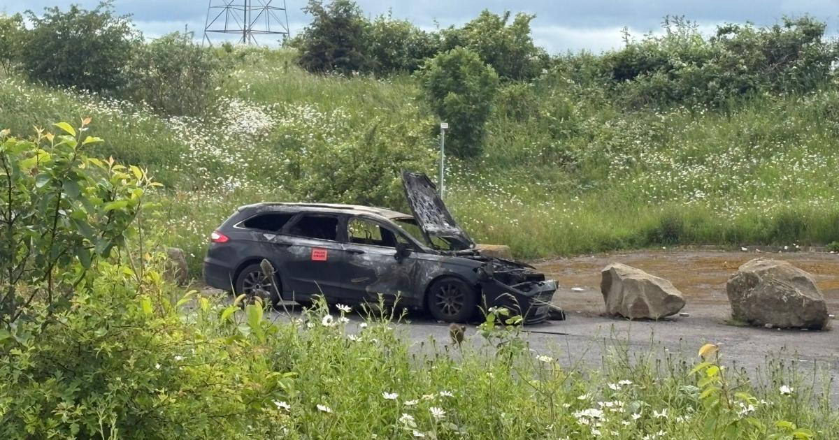 Car burst into flames on side of Tornado Way Darlington