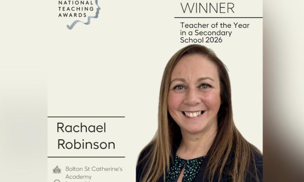 Bolton St Catherine's Academy teacher honoured with Pearson Award