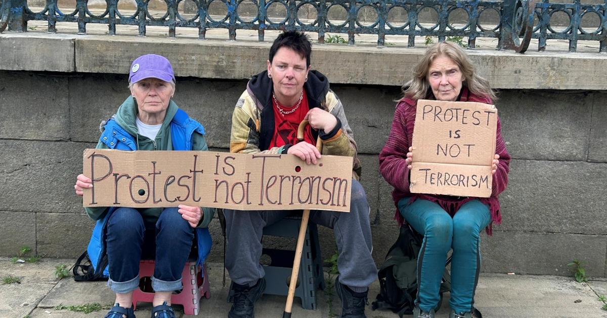 York people demonstrate about Palestine Action cases