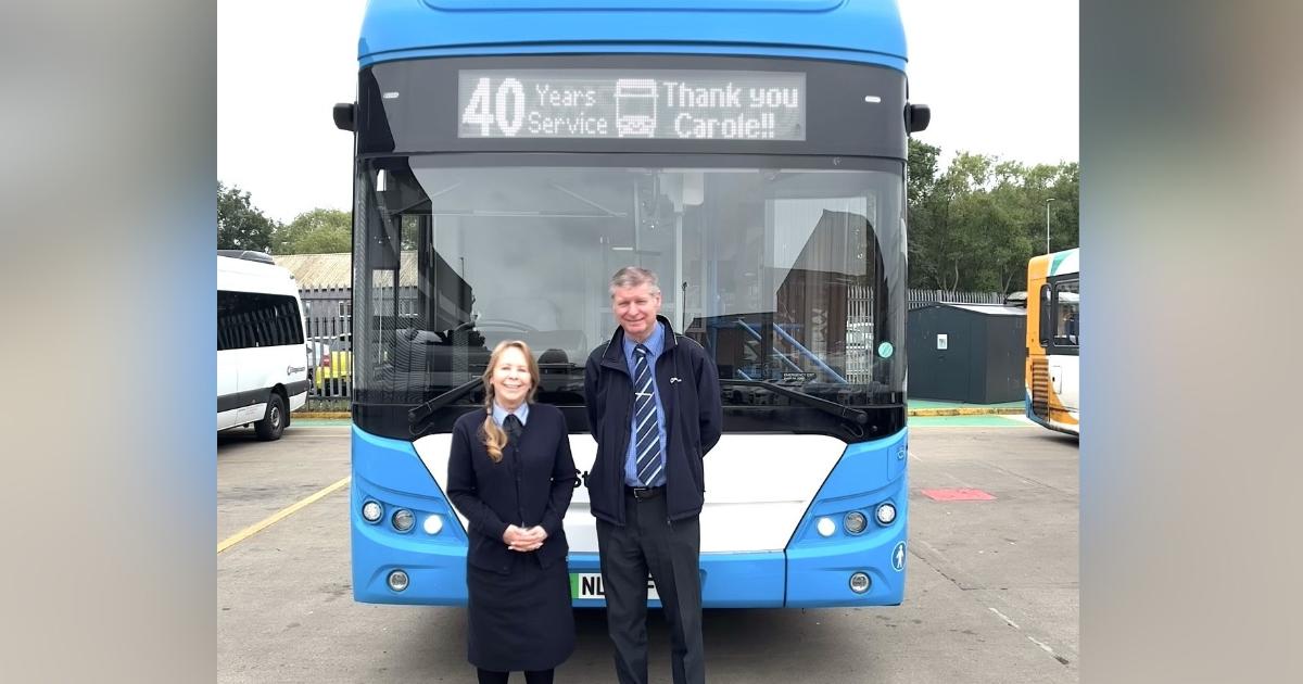 Carole Grace from Thornaby celebrates 40 years as bus driver